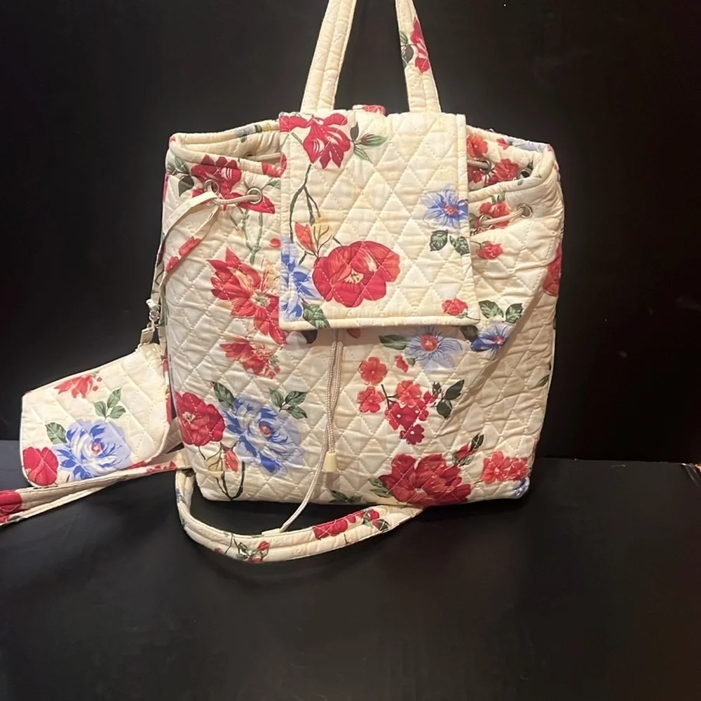 Floral Quilted Backpack